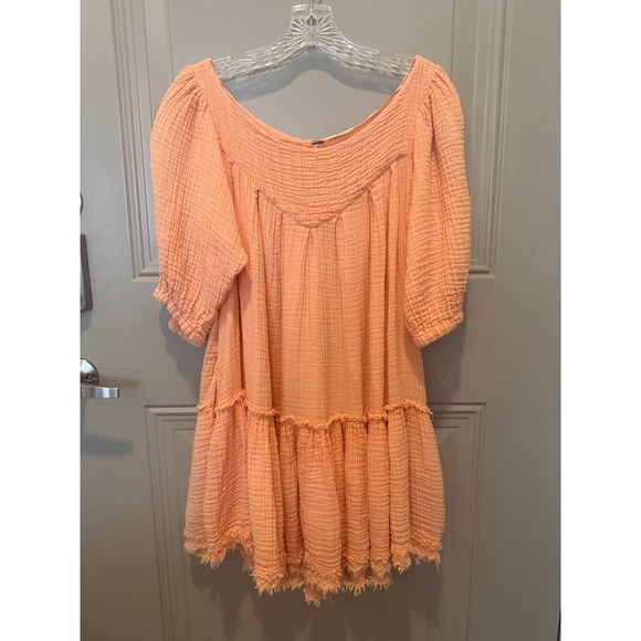 Free People Dresses & Skirts - Free People Cotton Gauze‎ Mini Dress Orange Size XS